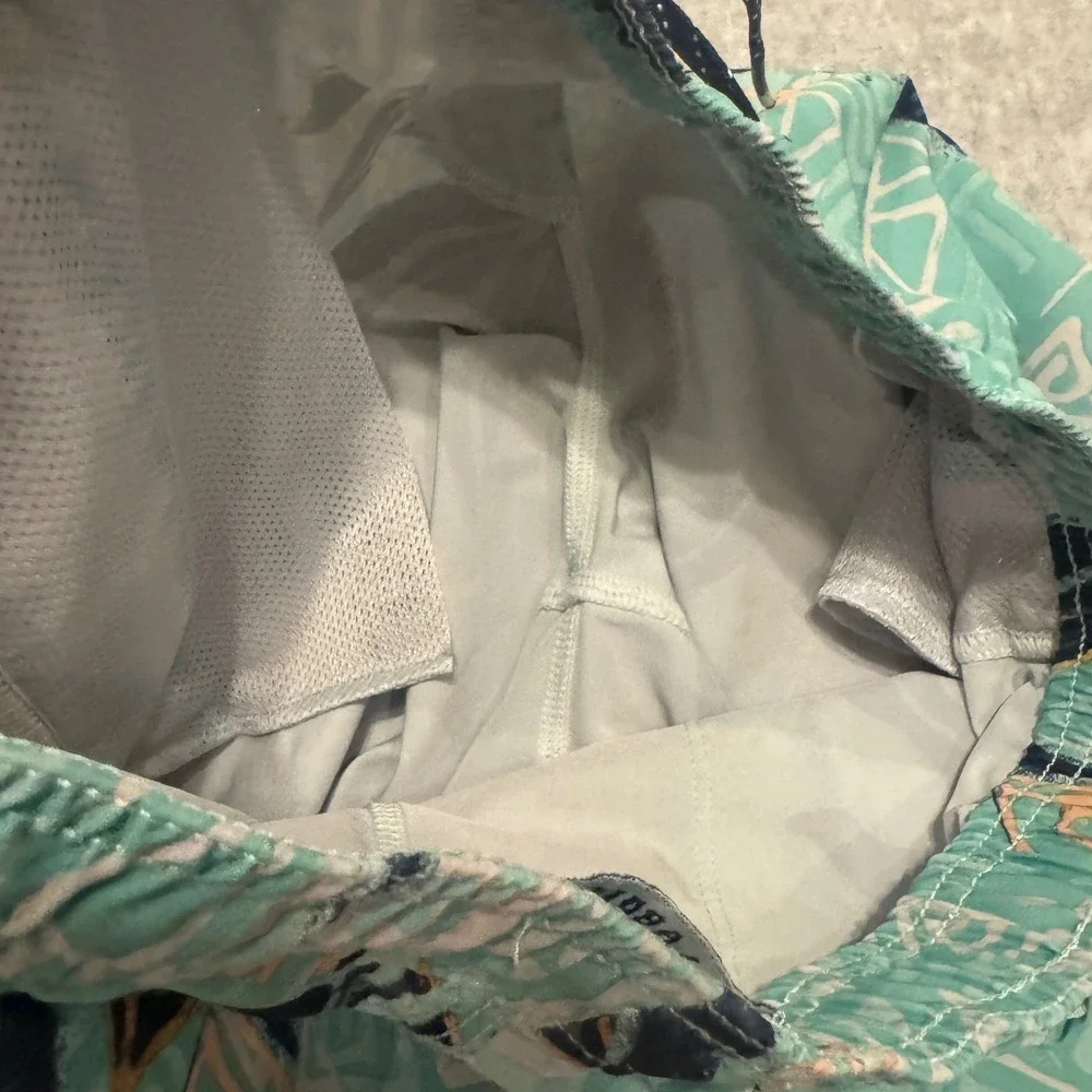 Billabong Boys Teal Tropical Floral Recycler Sundays Layback Board Shorts Size L